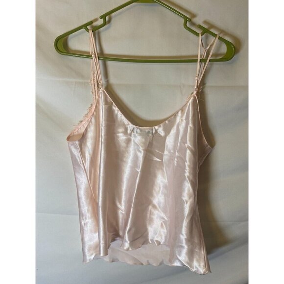 Vintage Nine & Company Womens Soft Silky Pink Cami Camisole Size Large lacy - Picture 2 of 2